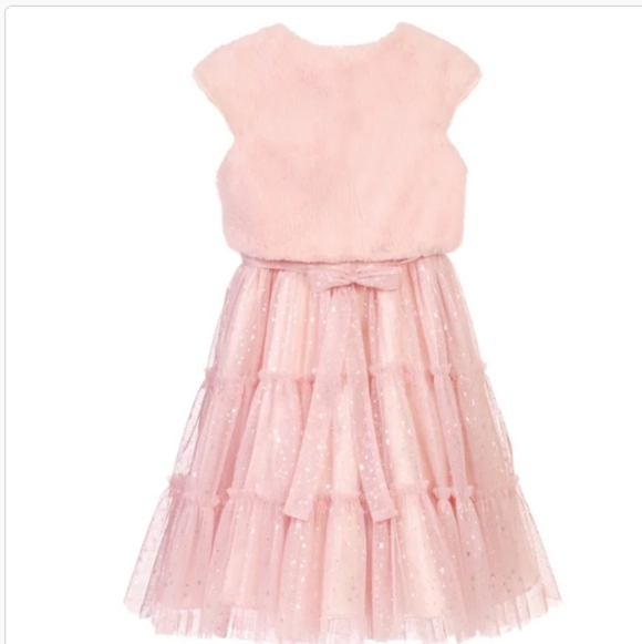 NWT Jona Michelle Girls Pink Tulle Dress with Bolero - Picture 4 of 8